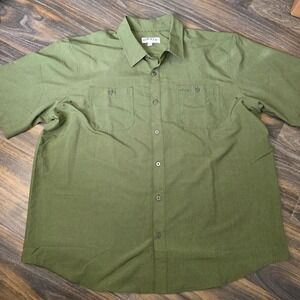 ORVIS Mens Green Short Sleeve Button‎ Up Shirt Classic Fit Casual Size XXL
